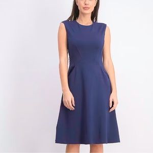 Philosopy Navy Blue Sleeveless Scuba Fit and Flare Dress Size 12
